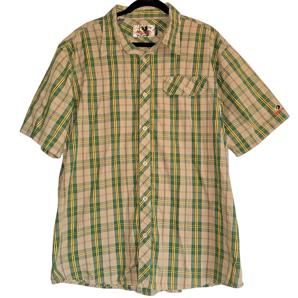 Mossy Oak Sz XL Plaid Button Down Shirt Casual Western Cabincore Classic